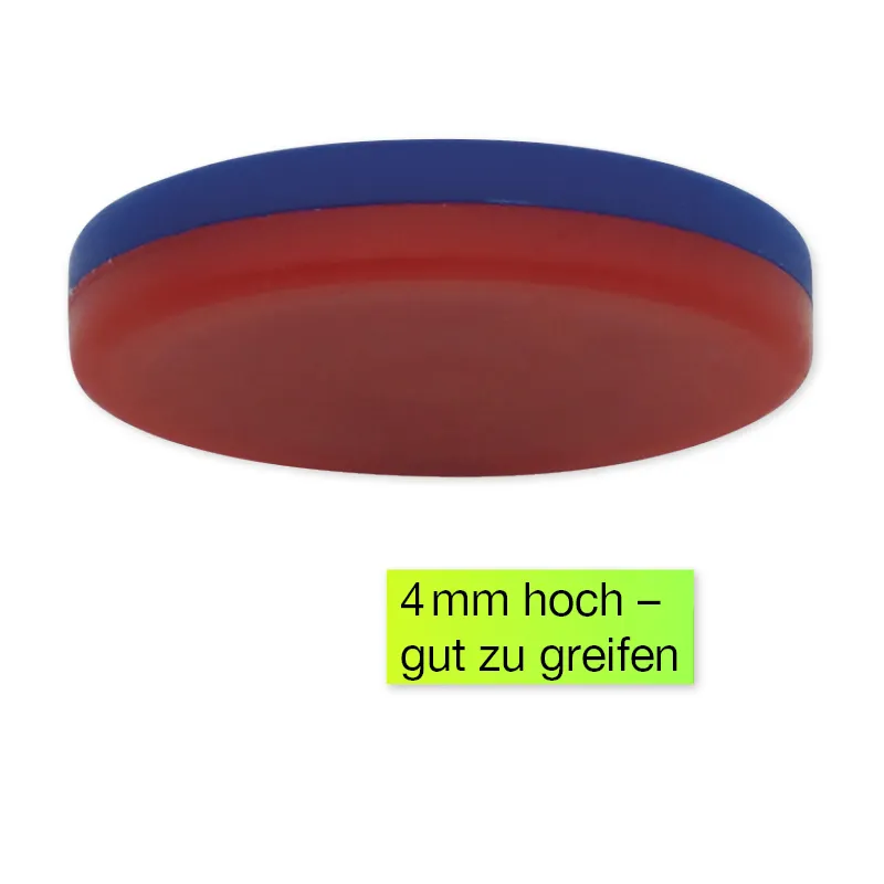 Wendeplättchen blau/rot, 100 Stück in Beutel