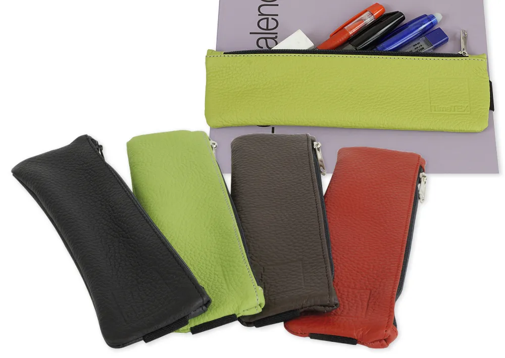 Aufspann-Stiftmäppchen aus Leder, für A5 und A4