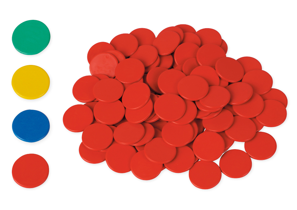 Jetons Rouges Jetons colorés en Re-Plastic, 100 pcs | rouge | 93211