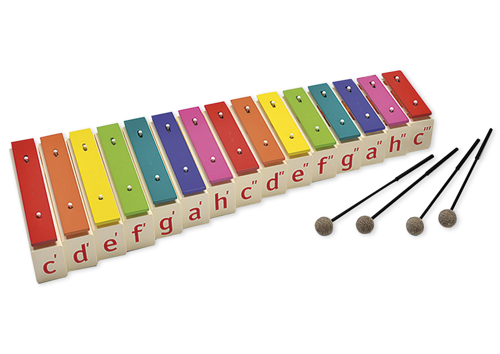 SONOR Klingende Stäbe, Tenor-Alt c1 - c3, mit Notenaufdruck und Schlägel, KS 40 L1 BW DE Satz