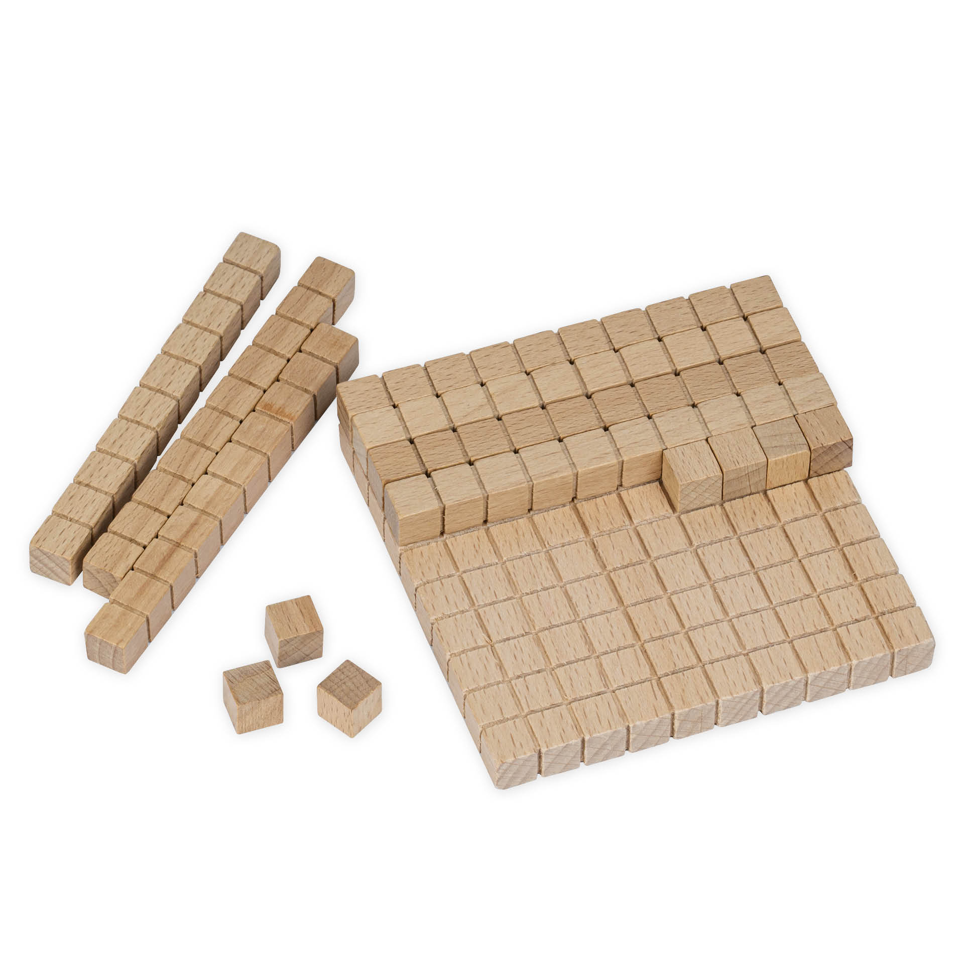 Dienes-Sortiment 121-tlg., aus Holz, Zahlenraum 1.000