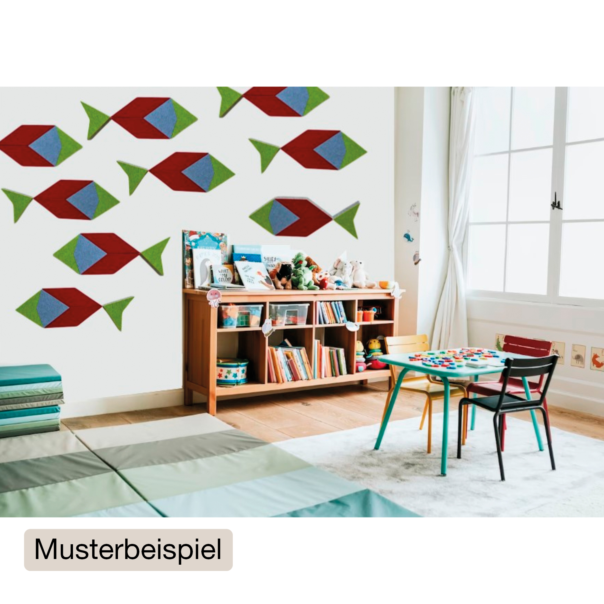 Schallabsorber Silentstar "4 Fische", 117x40 cm, 20-tlg.
