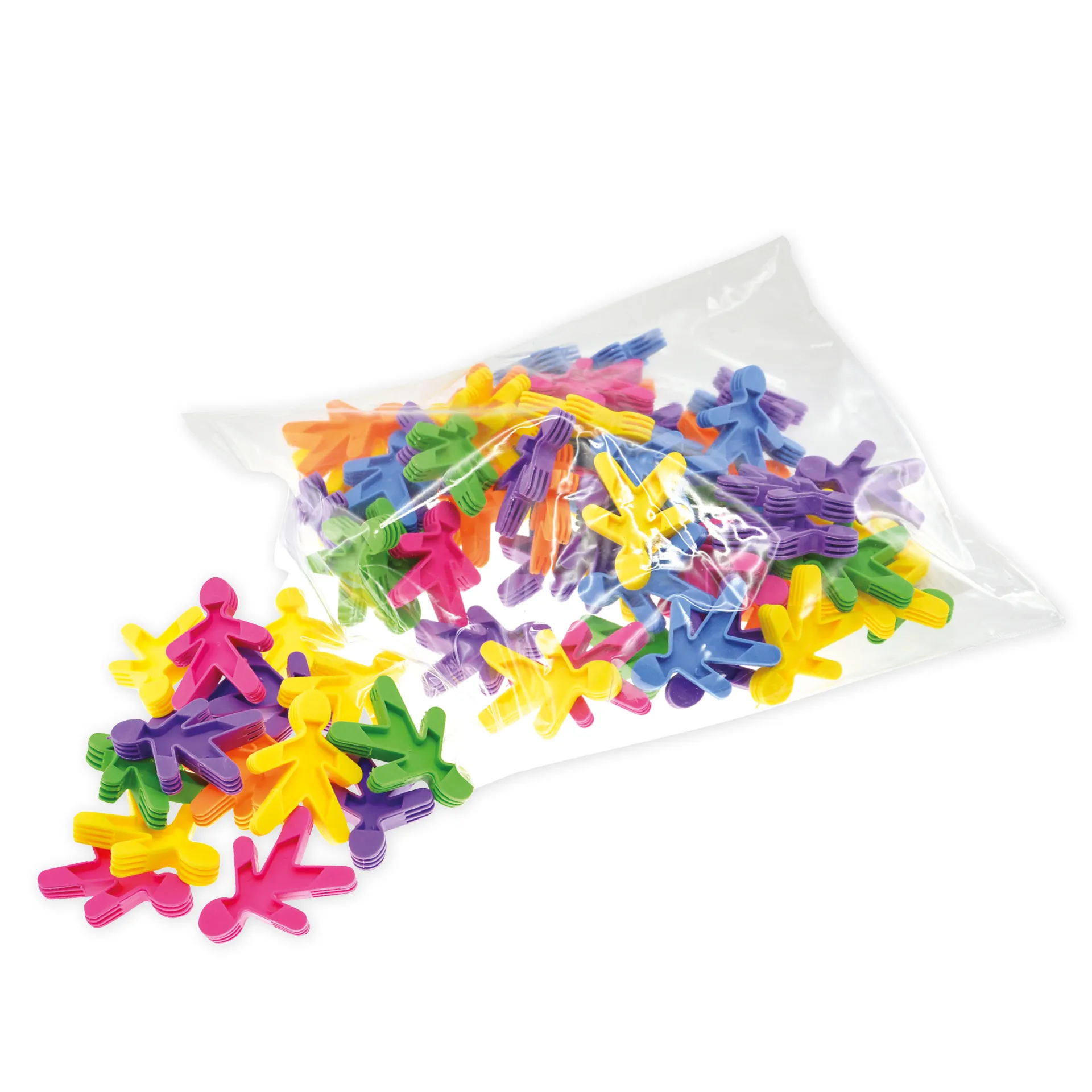 Figuren-Stapelspiel aus Kunststoff, farbig, 100 Stück