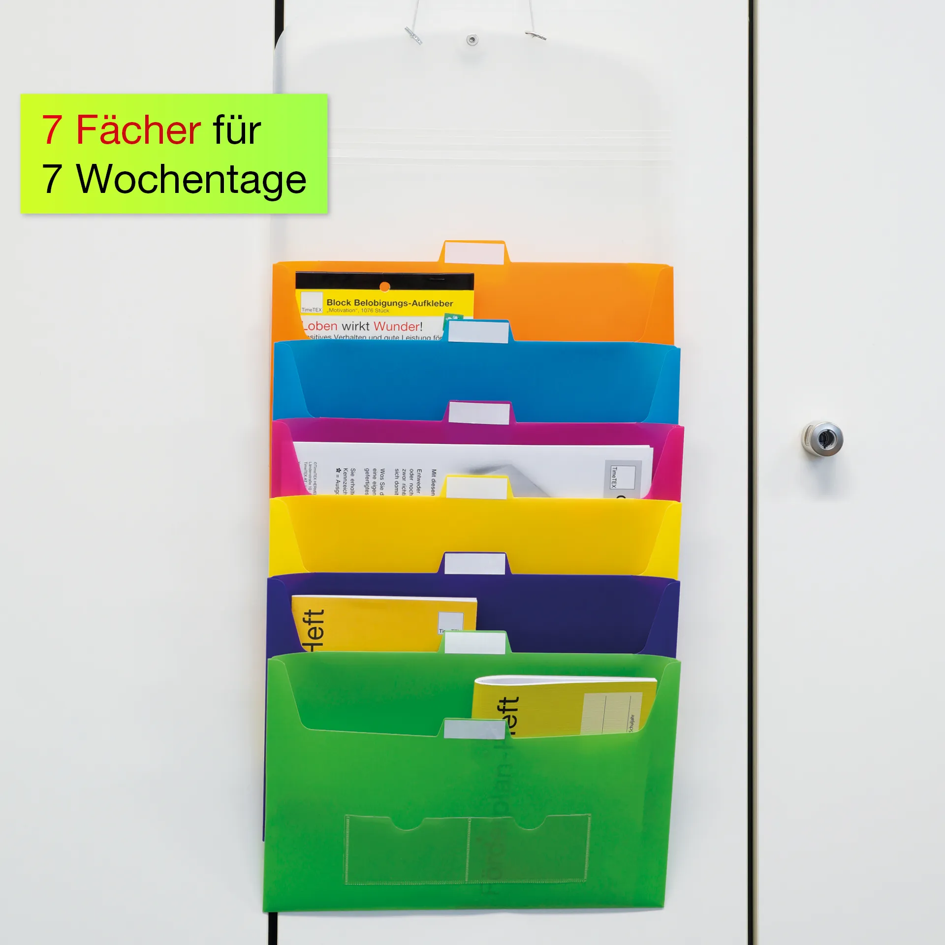 Teczka z organizerem w formacie A4, 7 przegródek, przezroczysta