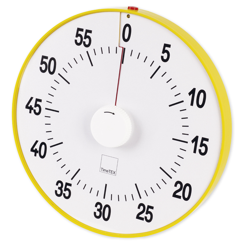 TimeTEX Zeitdauer-Uhr "lautlos" XL, 32 cm ø, mit Ampelscheibe + Pausentaste