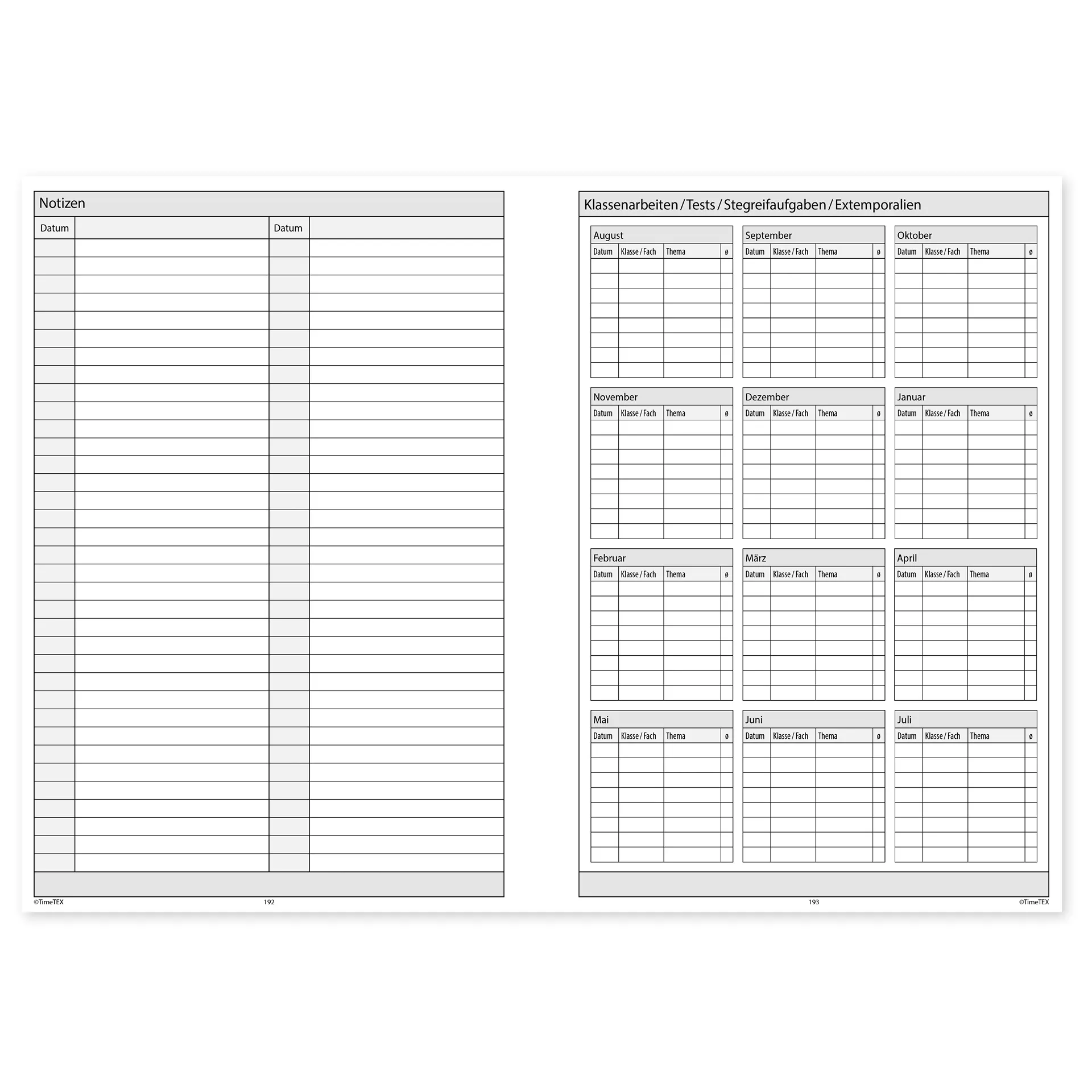 TimeTEX Trend-Schulplaner Hardcover A4-Plus, 2026/2027, lagune