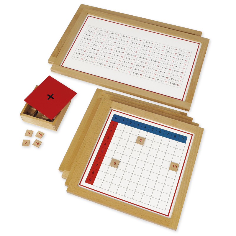 Table de mémorisation de l’addition TimeTEX « Montessori Premium », cadre en bois