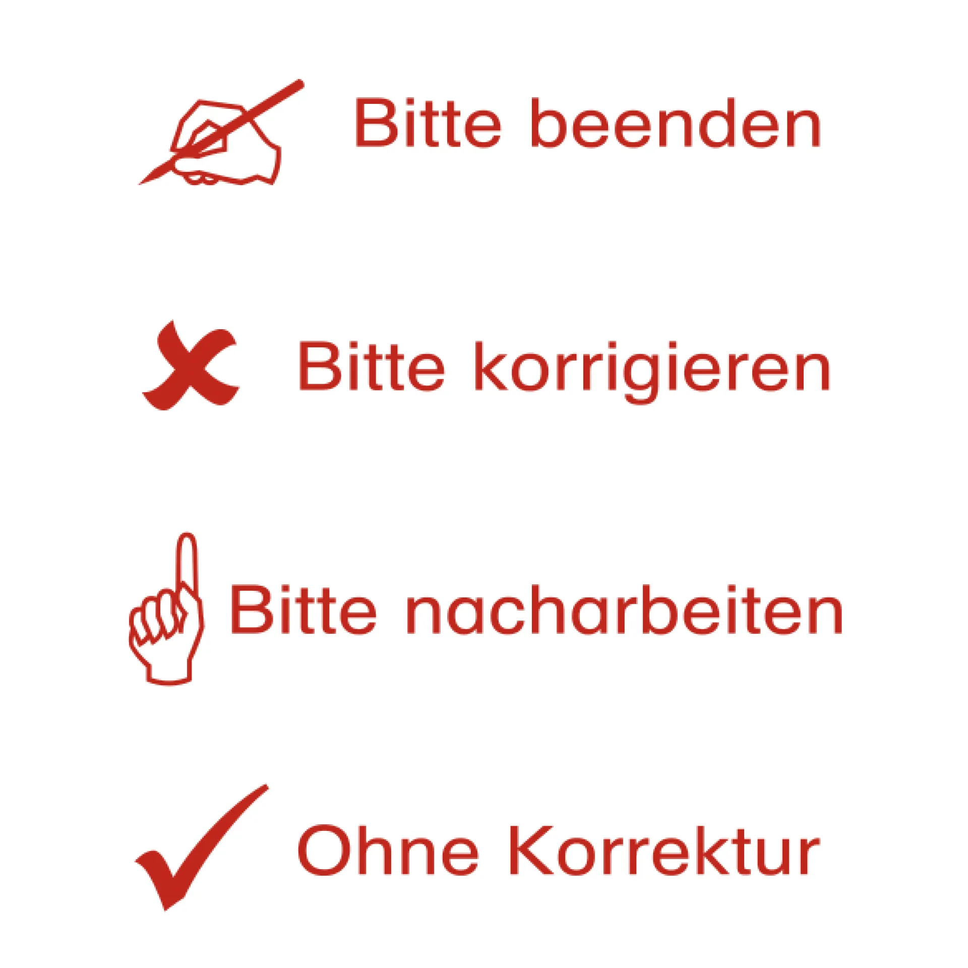 Siebdruck-Stempel "Perpetuum" 4 in 1, "Bitte beenden"