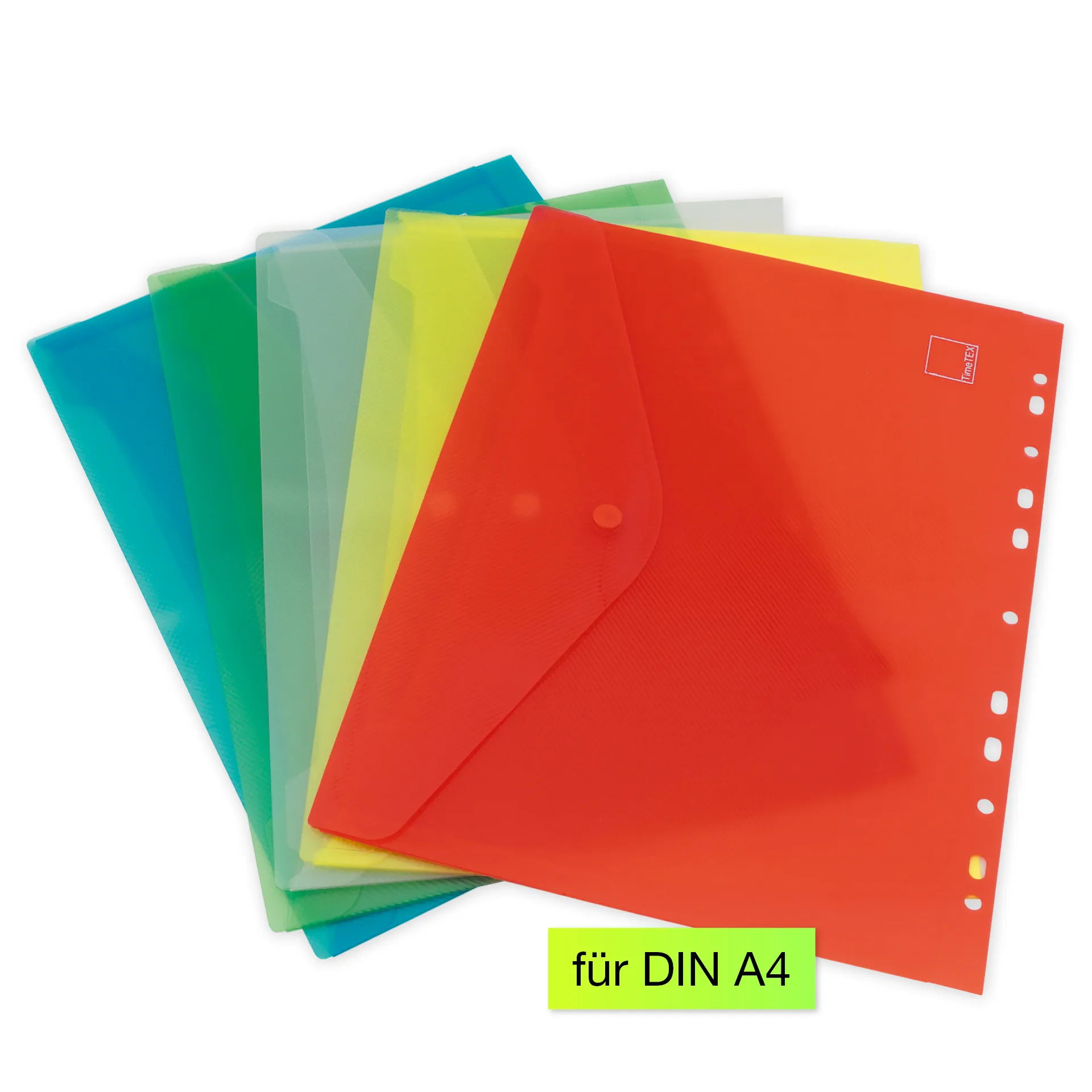 Set med A4 dokumentmappar för arkivering, 5 st., diverse färger