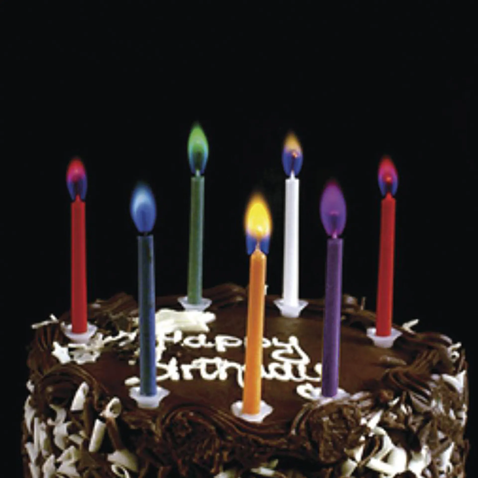 Set Partykerzen mit farbiger Flamme, 12 Stück