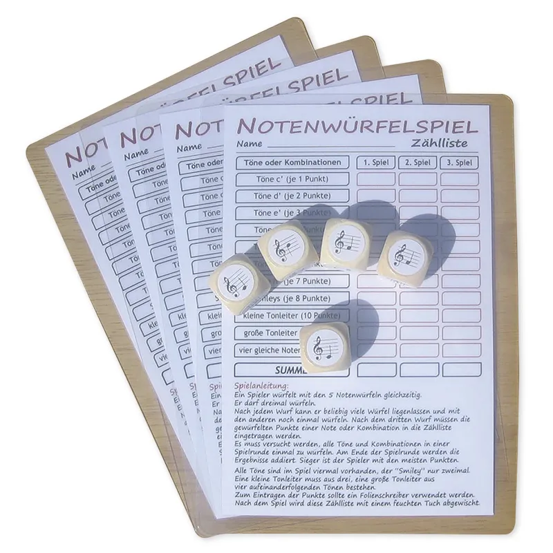 Spiel Notenwürfel c'-h', 9-tlg.