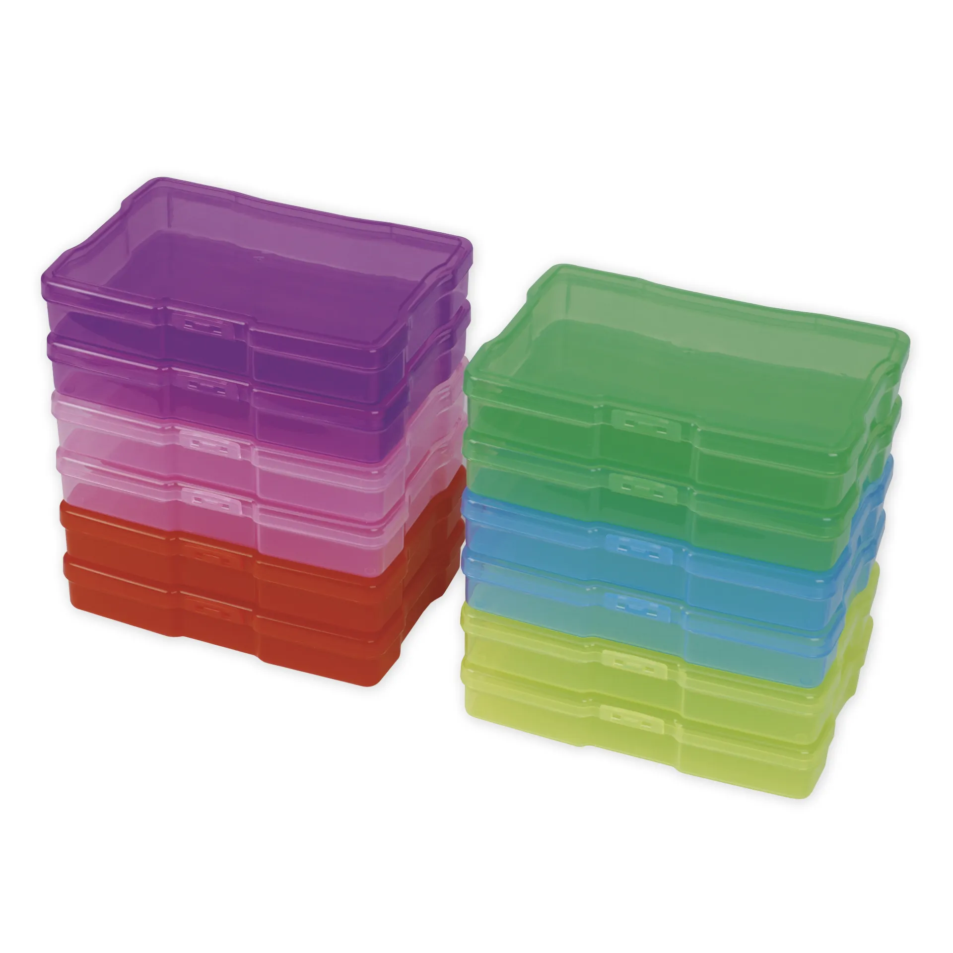 Lot de 13 boîtes de rangement en plastique coloré TimeTEX