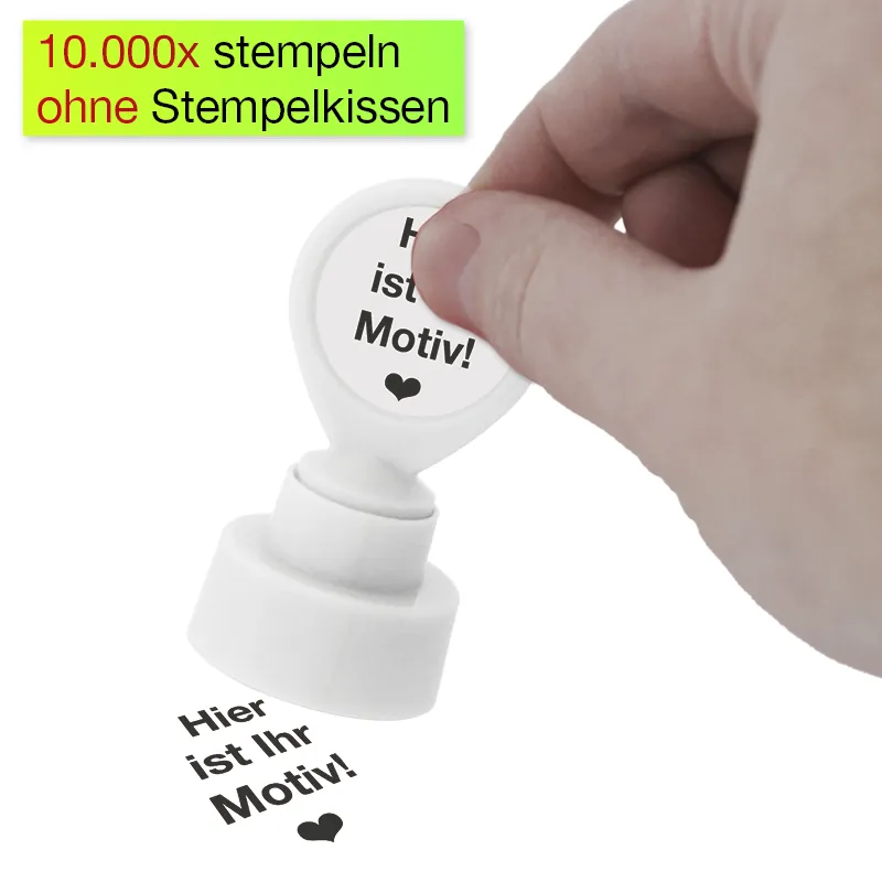 Individual-Siebdruck-Stempel, rund, 25 mm ø, schwarz