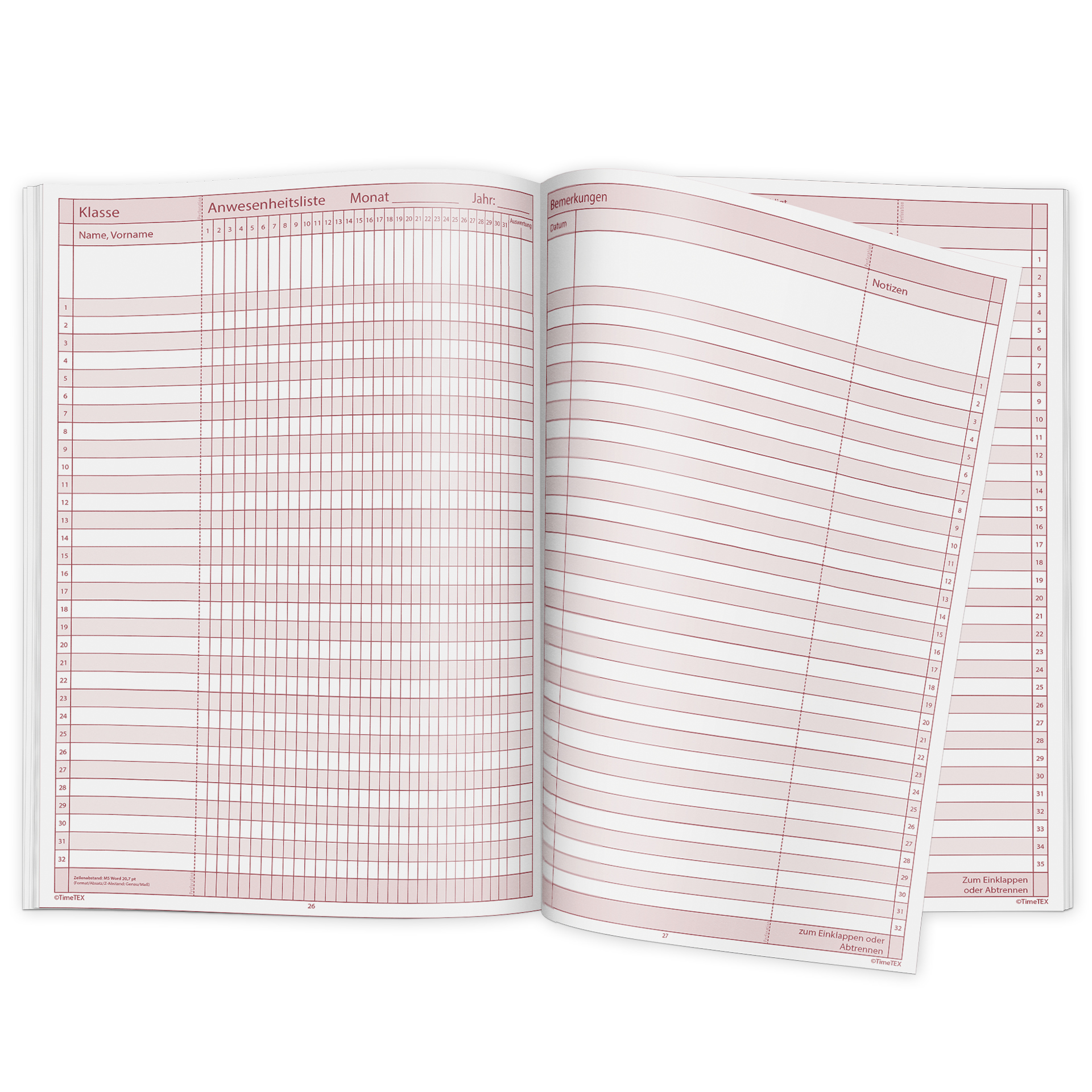 TimeTEX Heft Schüler-Anwesenheit A4 