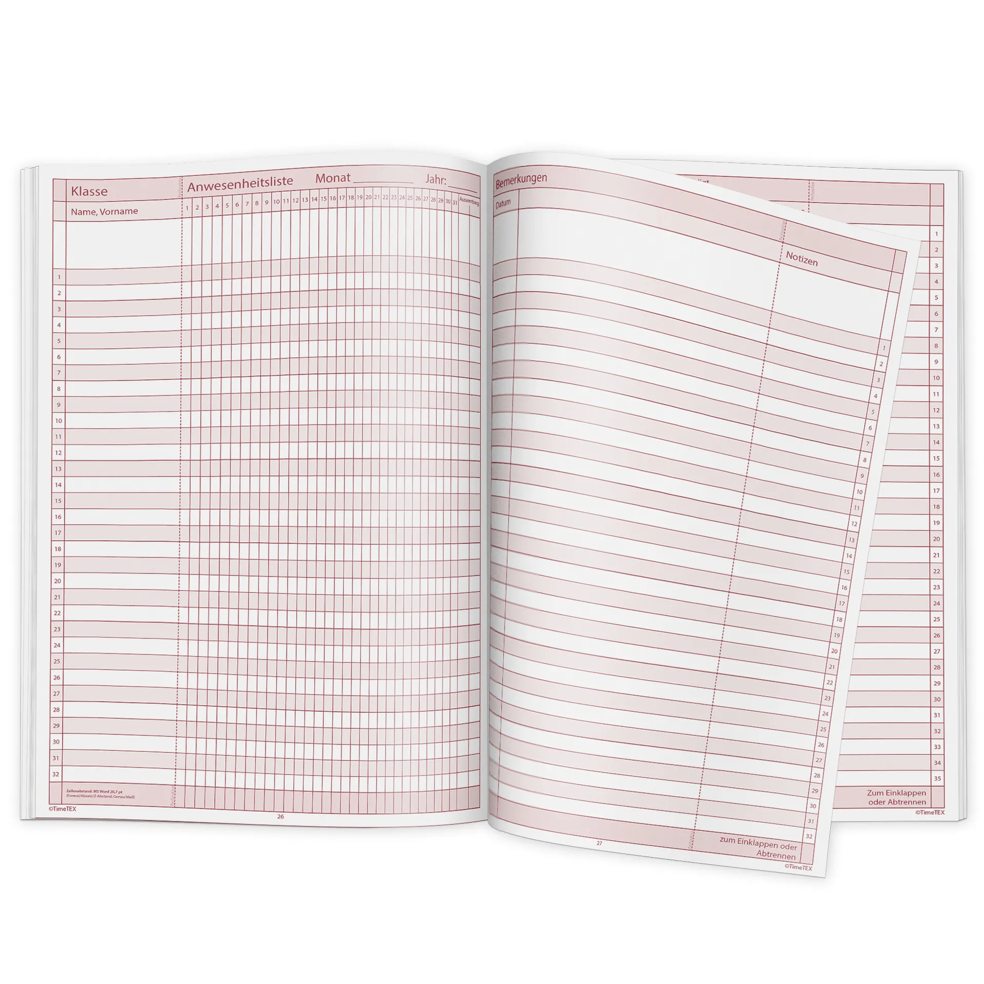 TimeTEX Heft Schüler-Anwesenheit A4 