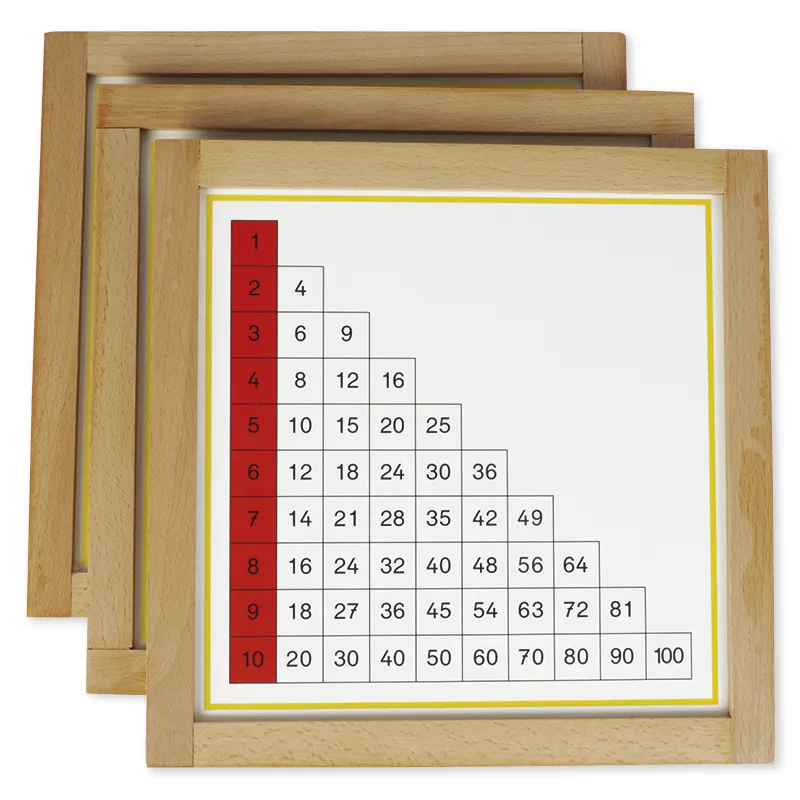 TimeTEX rekentabellen vermenigvuldigen, in houten lijst "Montessori Premium"