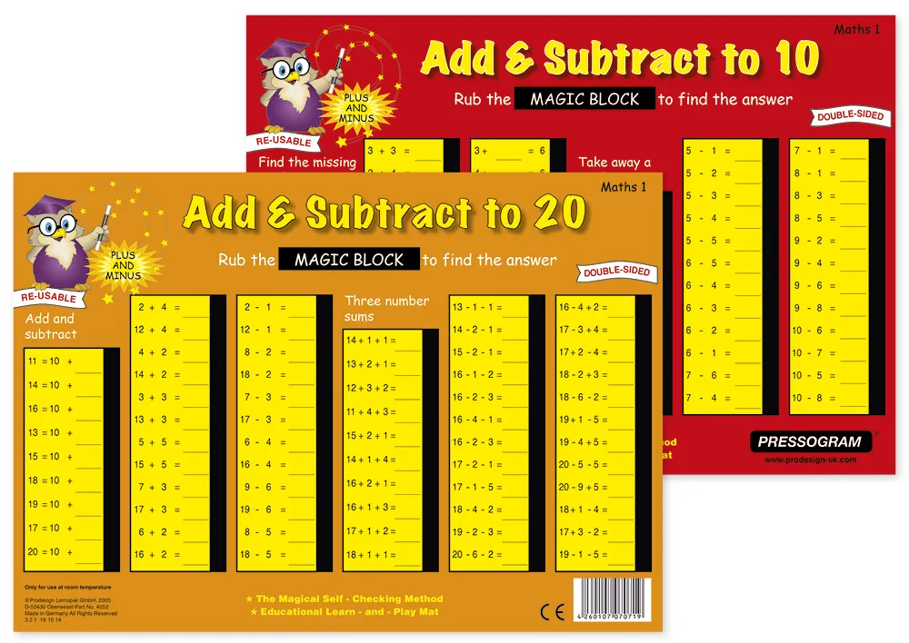 TimeTEX Zaubertafel "Mathematik" Englisch Zahlenraum bis 20