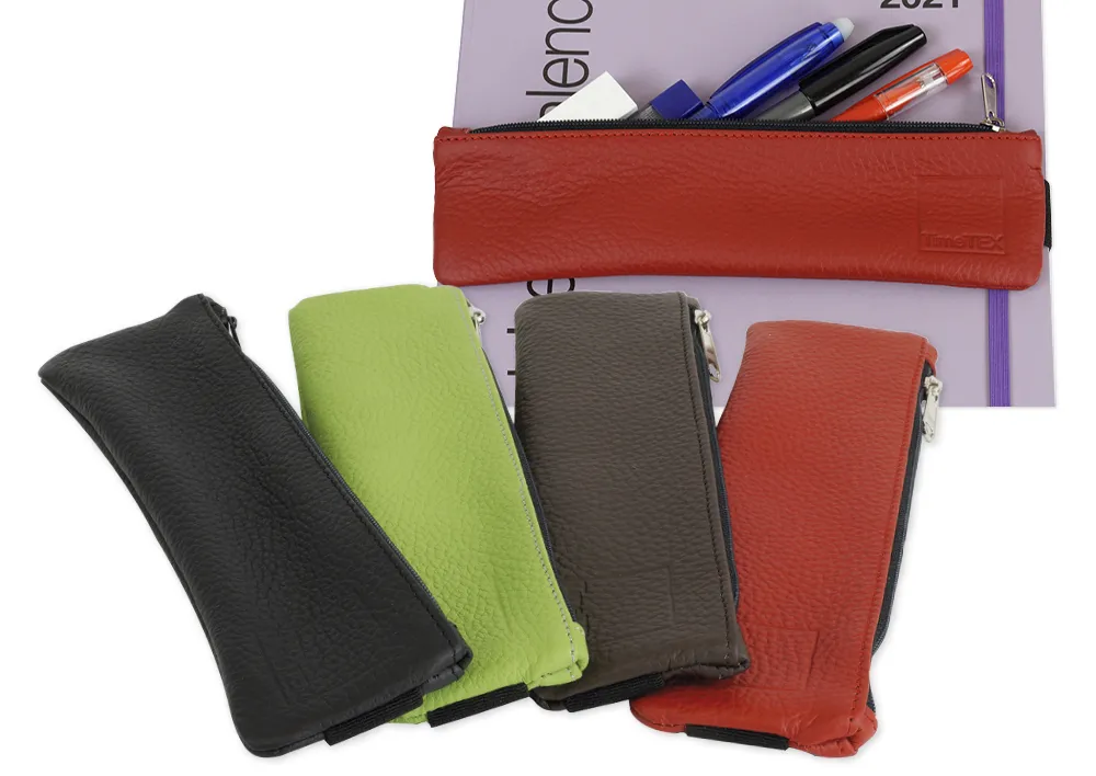 Aufspann-Stiftmäppchen aus Leder, für A5 und A4