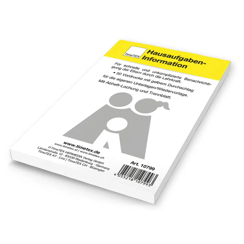 Block Hausaufgaben-Information A6, 50 Blatt mit Durchschlag