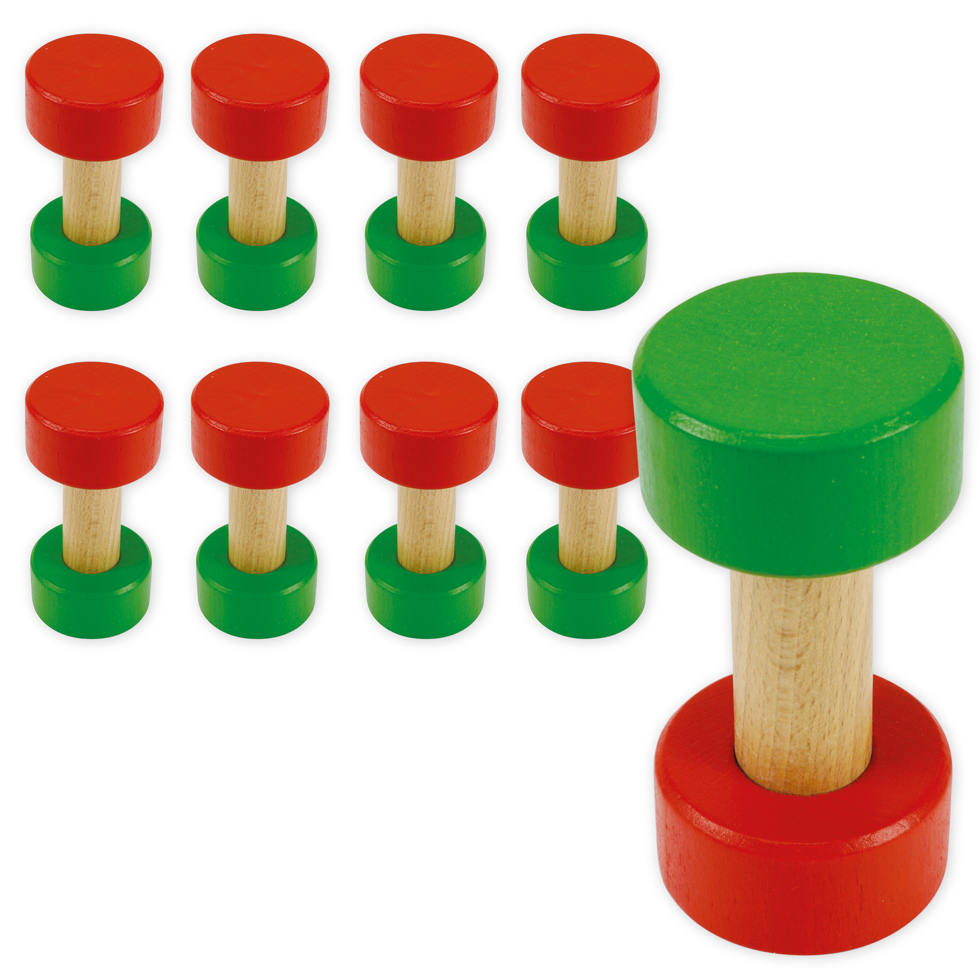 Klass set med grupptrafikljus i trä, 8 st, i stapelbar låda