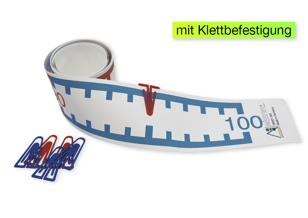Demo-Zahlenstrahl-Rechenband mit Klettpunkten, 3 m, 1-100