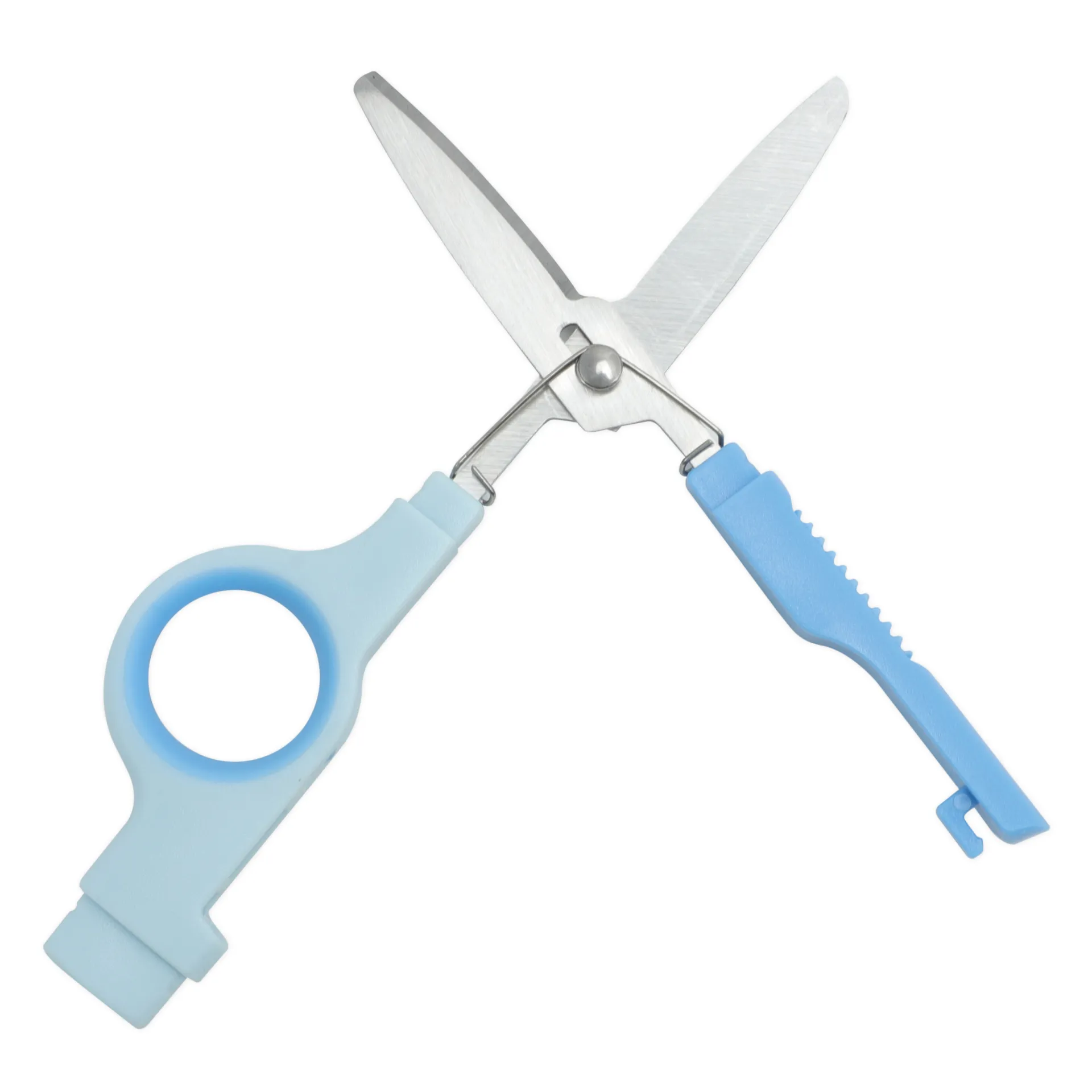 TimeTEX Multifunktions-Schere 2in1, mit Cuttermesser, blau
