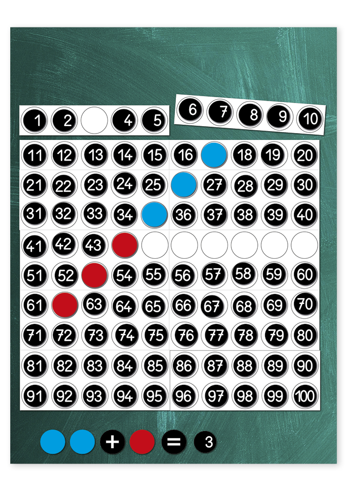 TimeTEX Hunderter-Tafel XXL, magnetisch, ca. 60x60 cm, 172-tlg.
