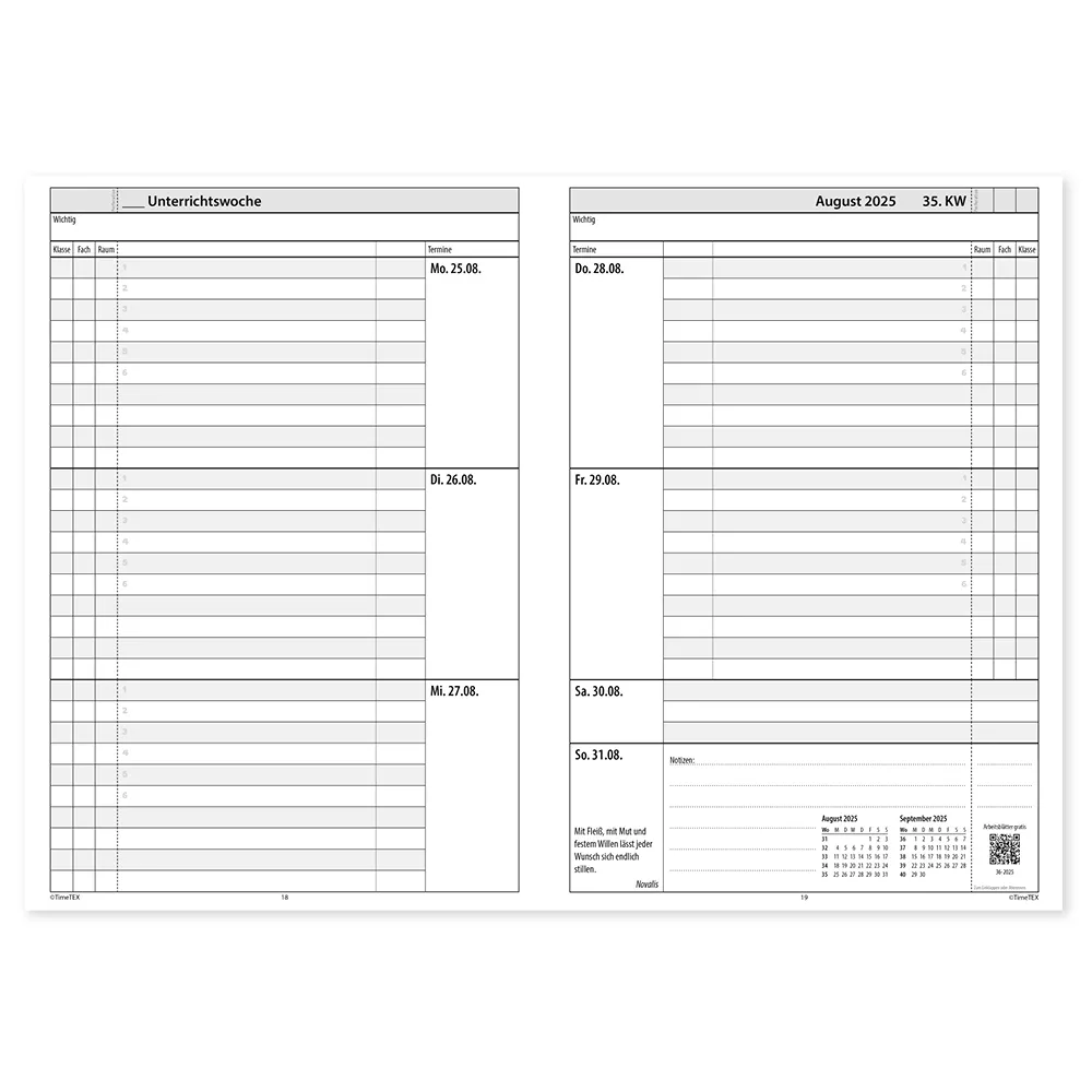TimeTEX Trend-Schulplaner A5, 2026/2027, flamingo