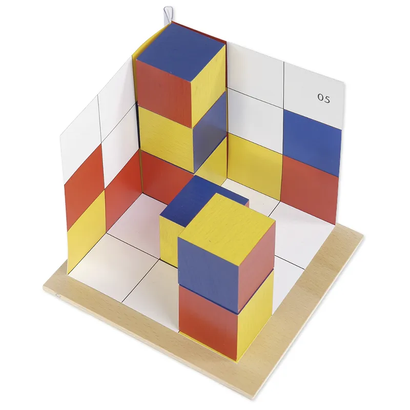 Schaduwbouwspel "CubiColour", gekleurd, van hout, 32-delig in houten box