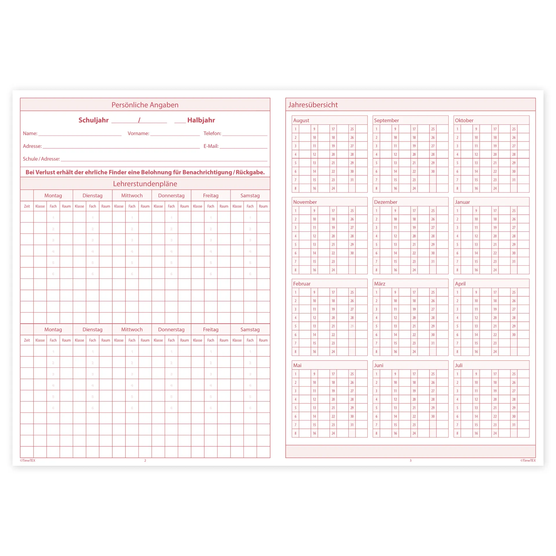 TimeTEX Schul-Notenheft A4