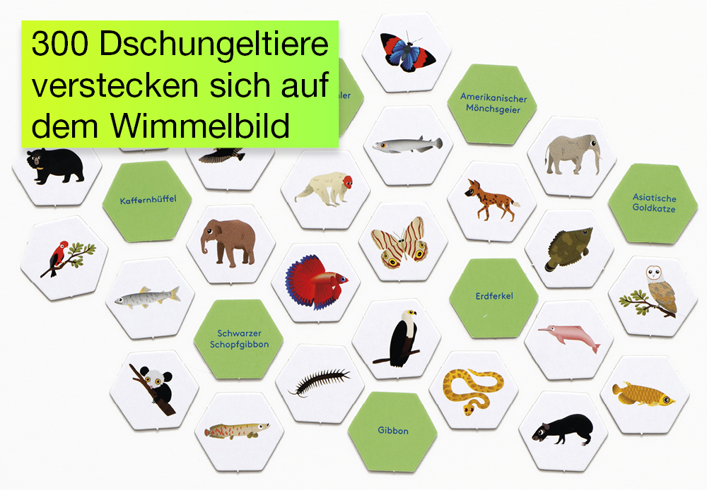 Wimmel-Suchspiel "Dschungel", 308-tlg. Wimmel-Suchspiel "Dschungel", 308-tlg.