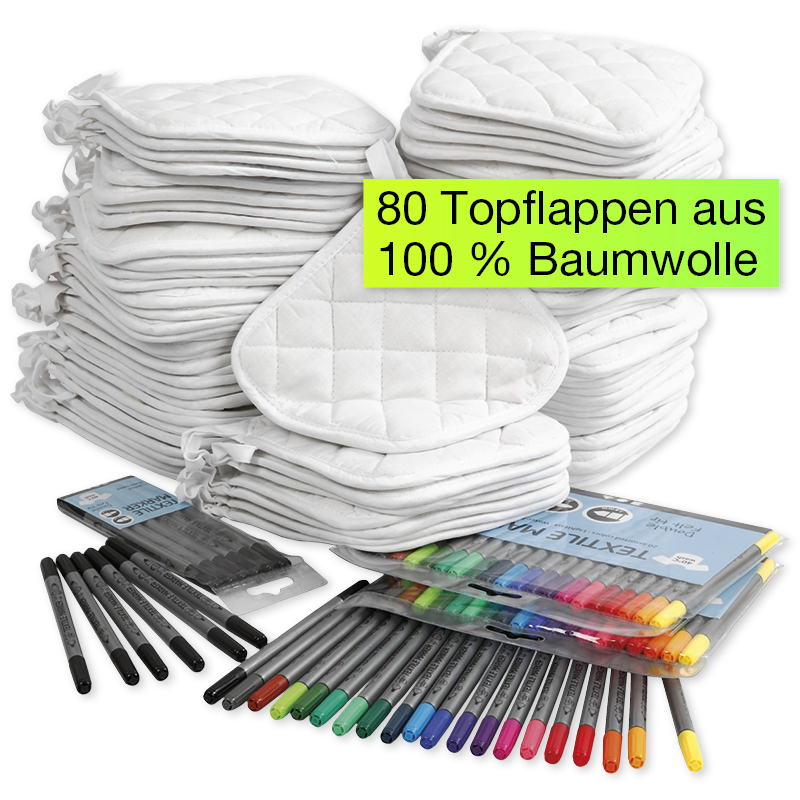 Bastelset "Topflappen bemalen", 152-tlg.