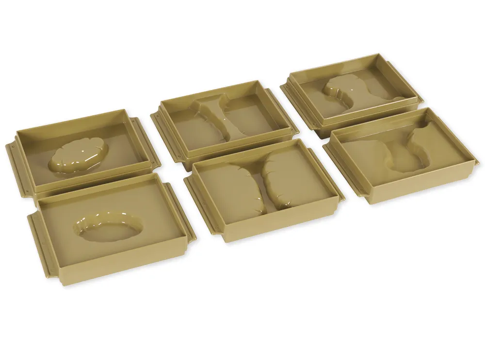 TimeTEX - Tăvițe cu forme de pământ și apă, 10 bucăți "Montessori Premium"