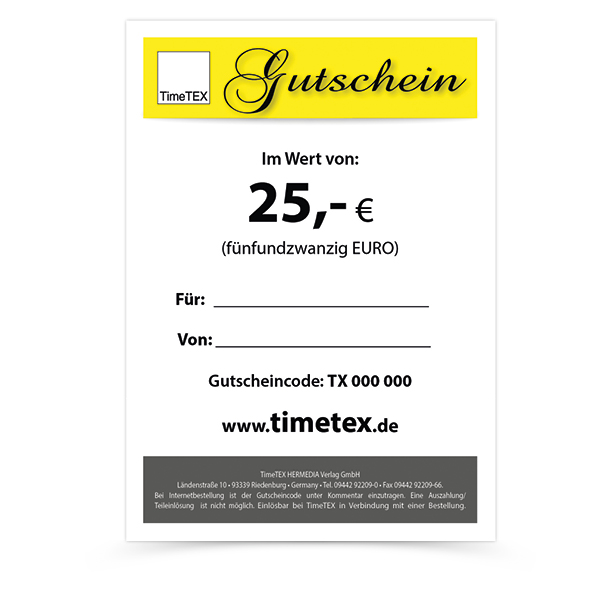 TimeTEX Geschenkgutschein 25,00
