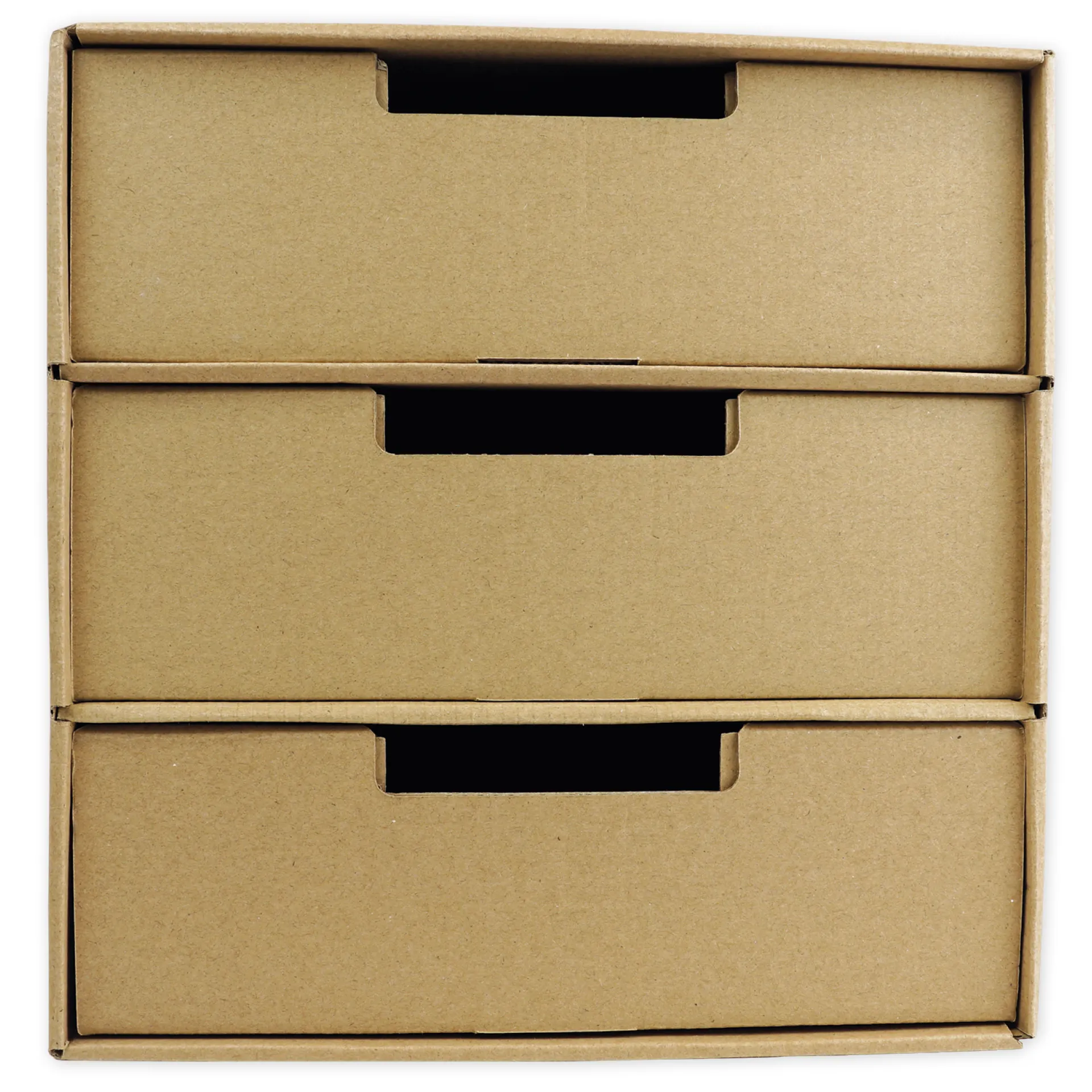 Natura-Schubladen-Box A4 mit 3 Schüben, aus Pappe
