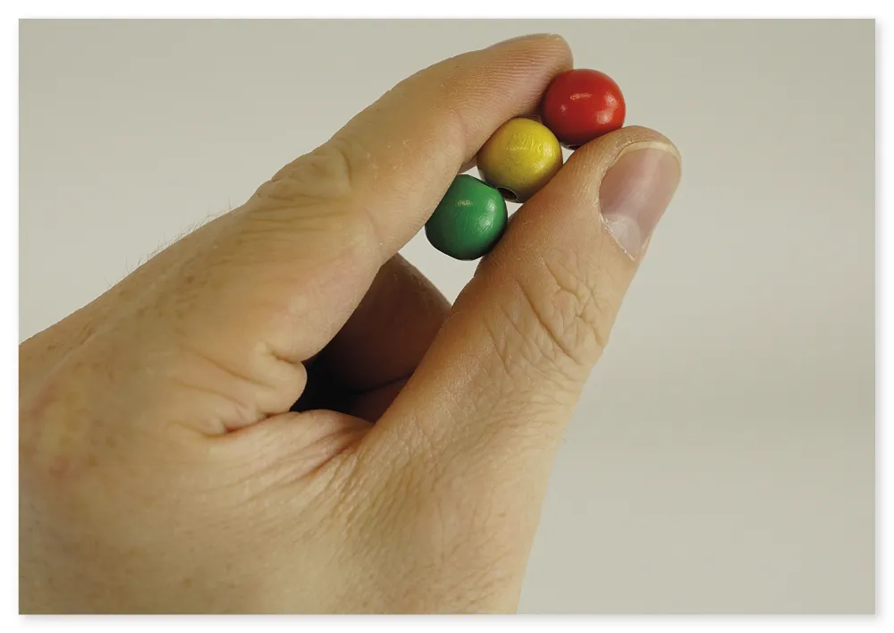 Pärlor 12 mm, 20 x röd, gul, grön, blå