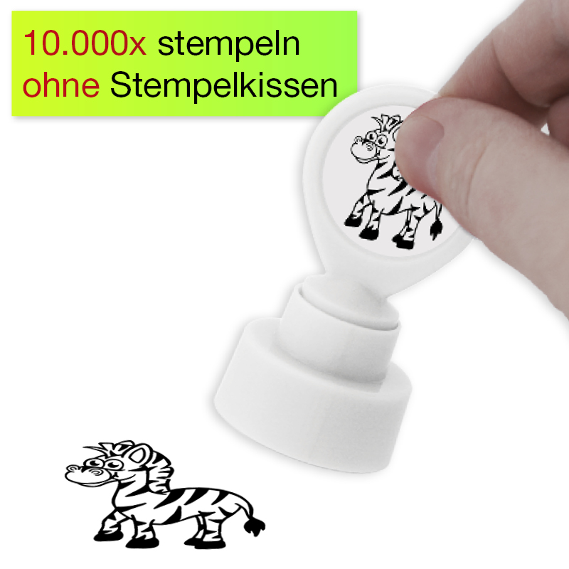 Serigrafi stempel "Perpetuum" rund "Zebra"