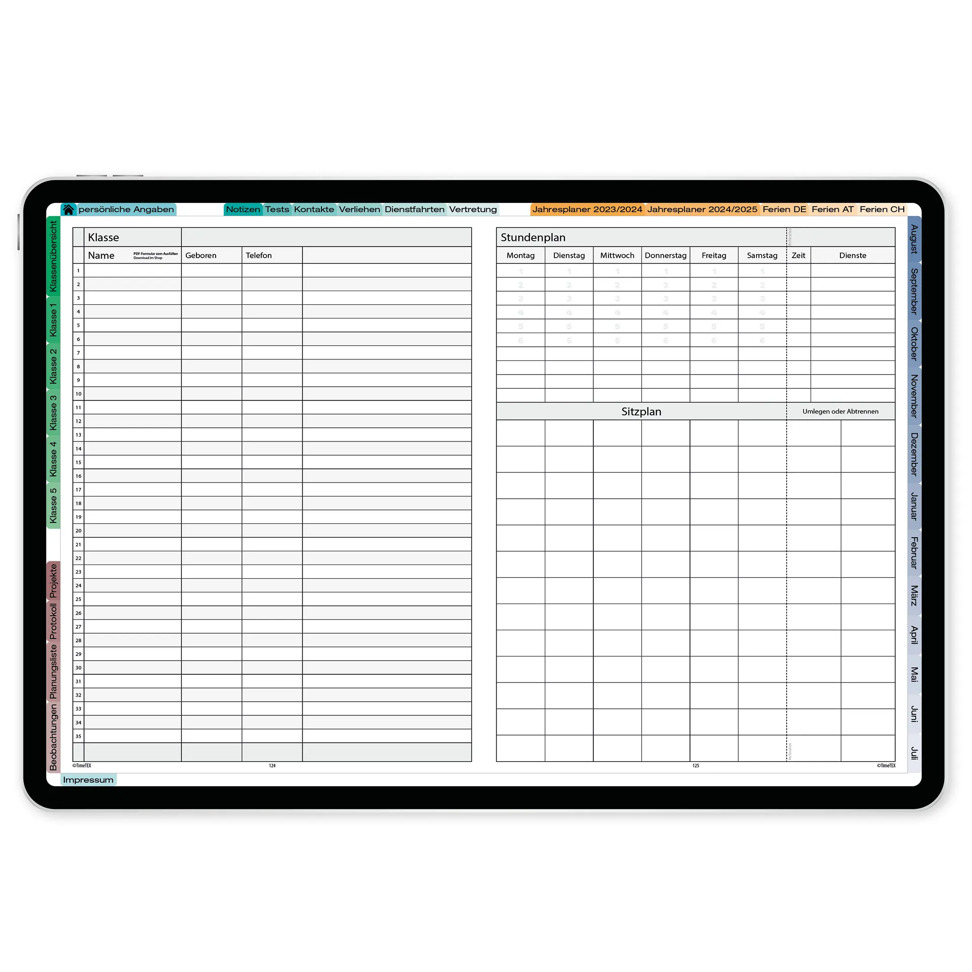 TimeTEX Digitaler Schulleitungs-Planer DigiPlan 2026/2027