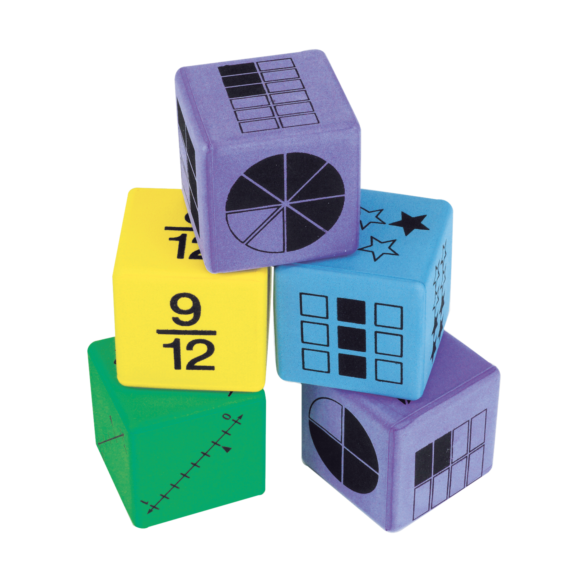 Set Flüster-Würfel "Brüche", 4,3 cm, 16-tlg.