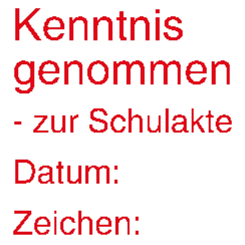 Siebdruck-Stempel "Perpetuum", "Schulakte"