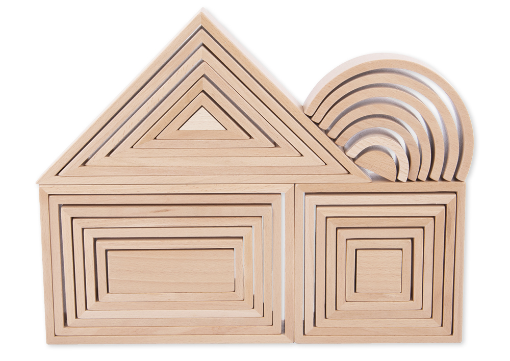 Holzbausteine "Architektur", naturbelassen, 28-tlg.