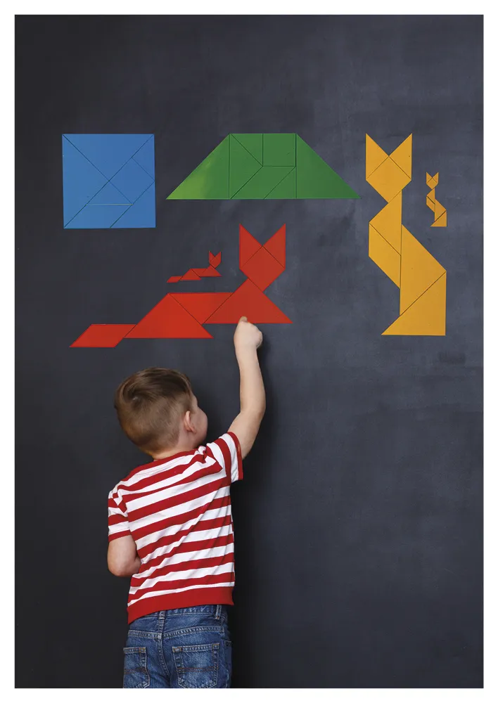 Demo-Tangram magnetisch, 28-tlg., ca. 20x20 cm