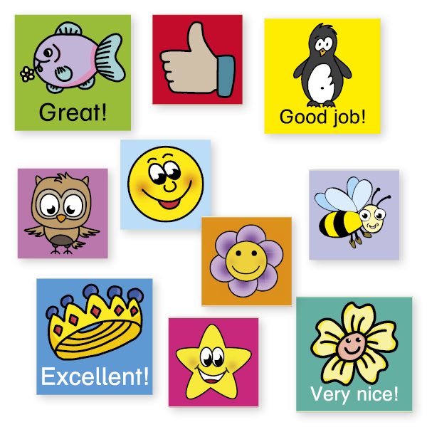 Block Belobigungs-Aufkleber XXL Englisch, 1.076 Stück