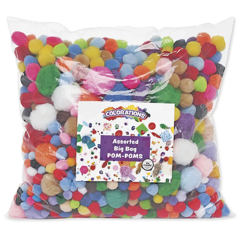 Buntes Pompons-Sortiment, 1.200-tlg.