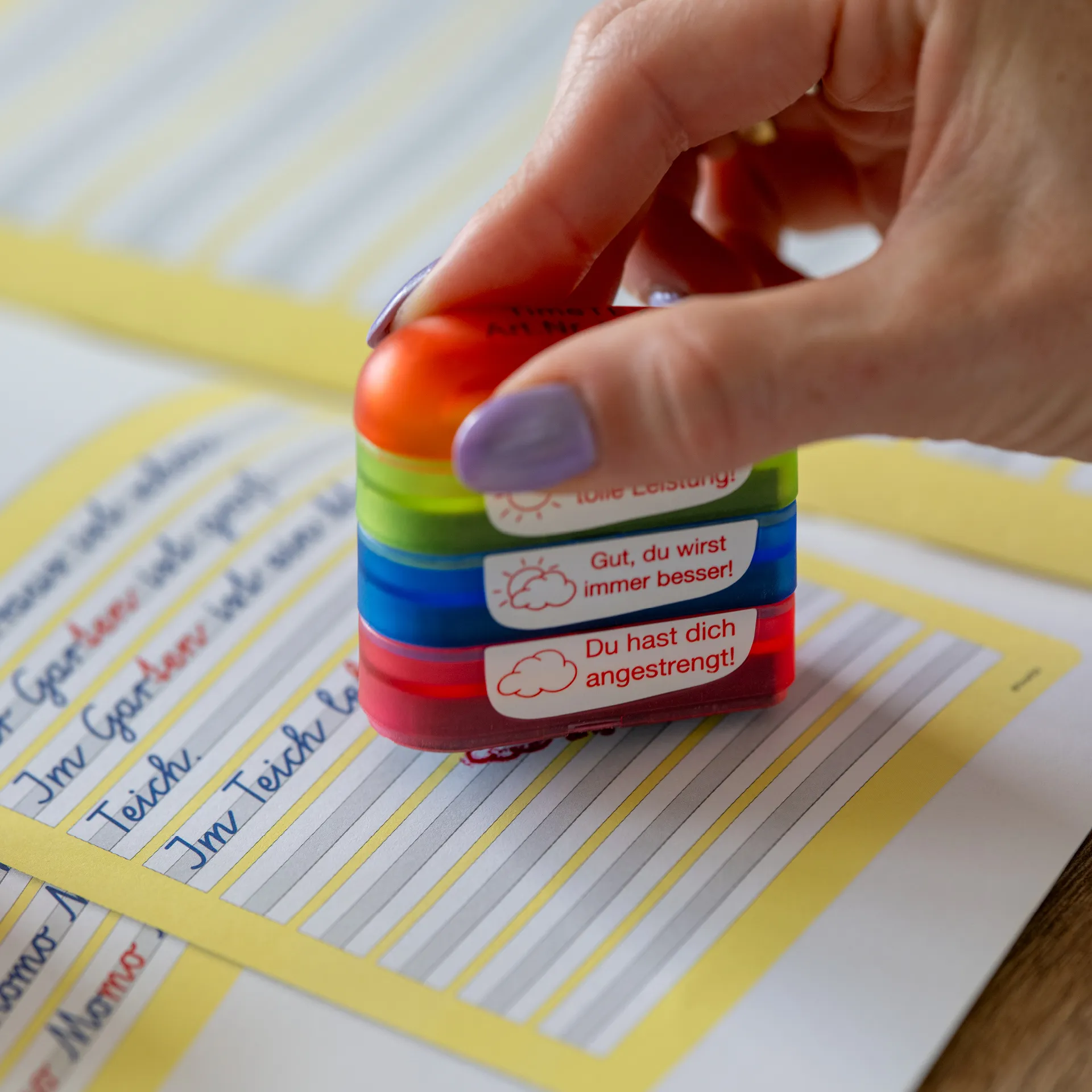 Siebdruck-Stempel "Perpetuum", 4 in 1, "Sonne und Wolken"