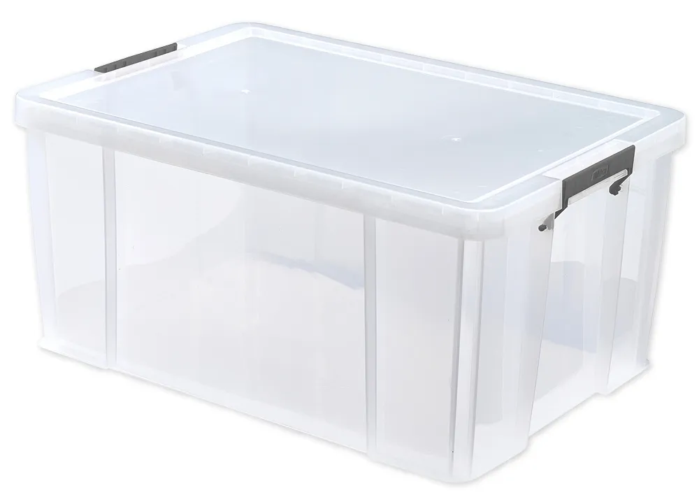 Plastlåda stapelbar, transparent, 70 liter