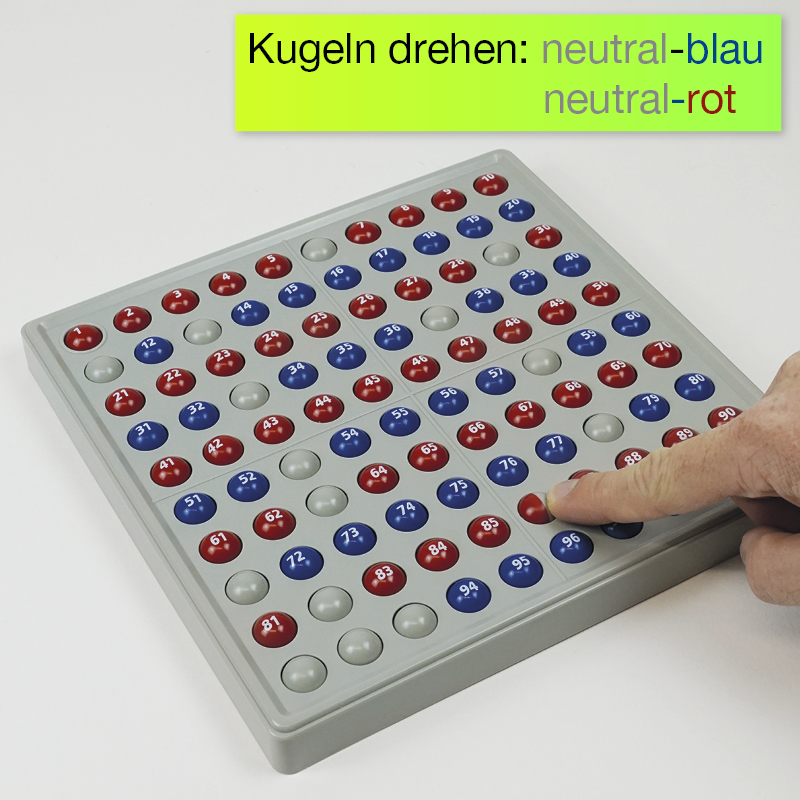 ABACO 100 mit Zahlen, rot-blau, Zähl- und Rechenrahmen