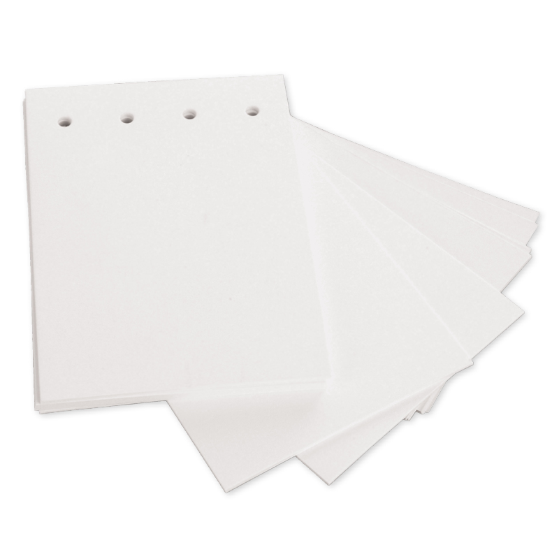 Tomma kort med hål, vita, 100 st