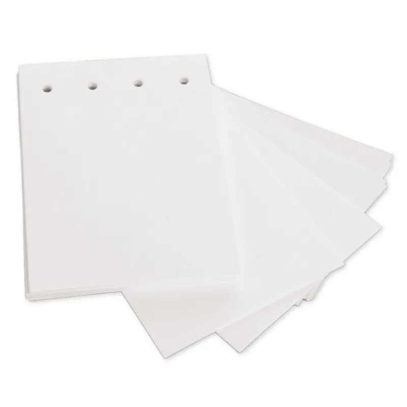 Tomma kort med hål, vita, 100 st