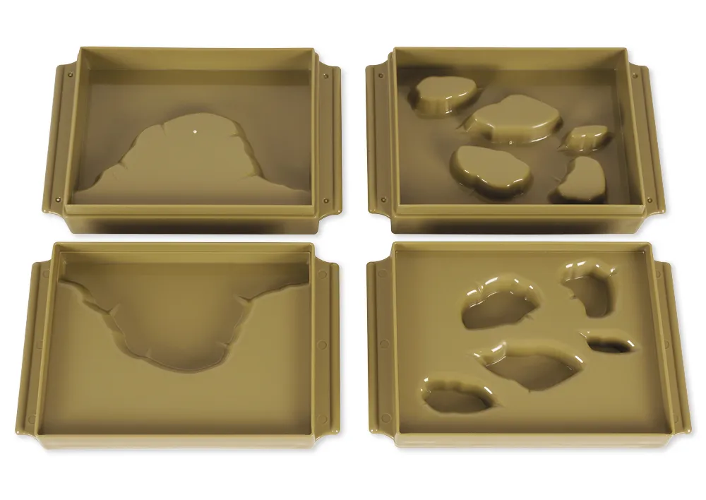 TimeTEX - Tăvițe cu forme de pământ și apă, 10 bucăți "Montessori Premium"